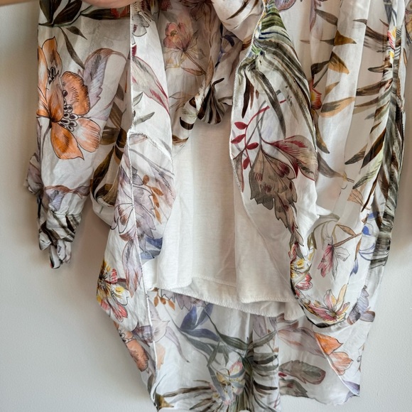 Tempo Paris Flower Print Silk Top Blouse Size M - Picture 3 of 12